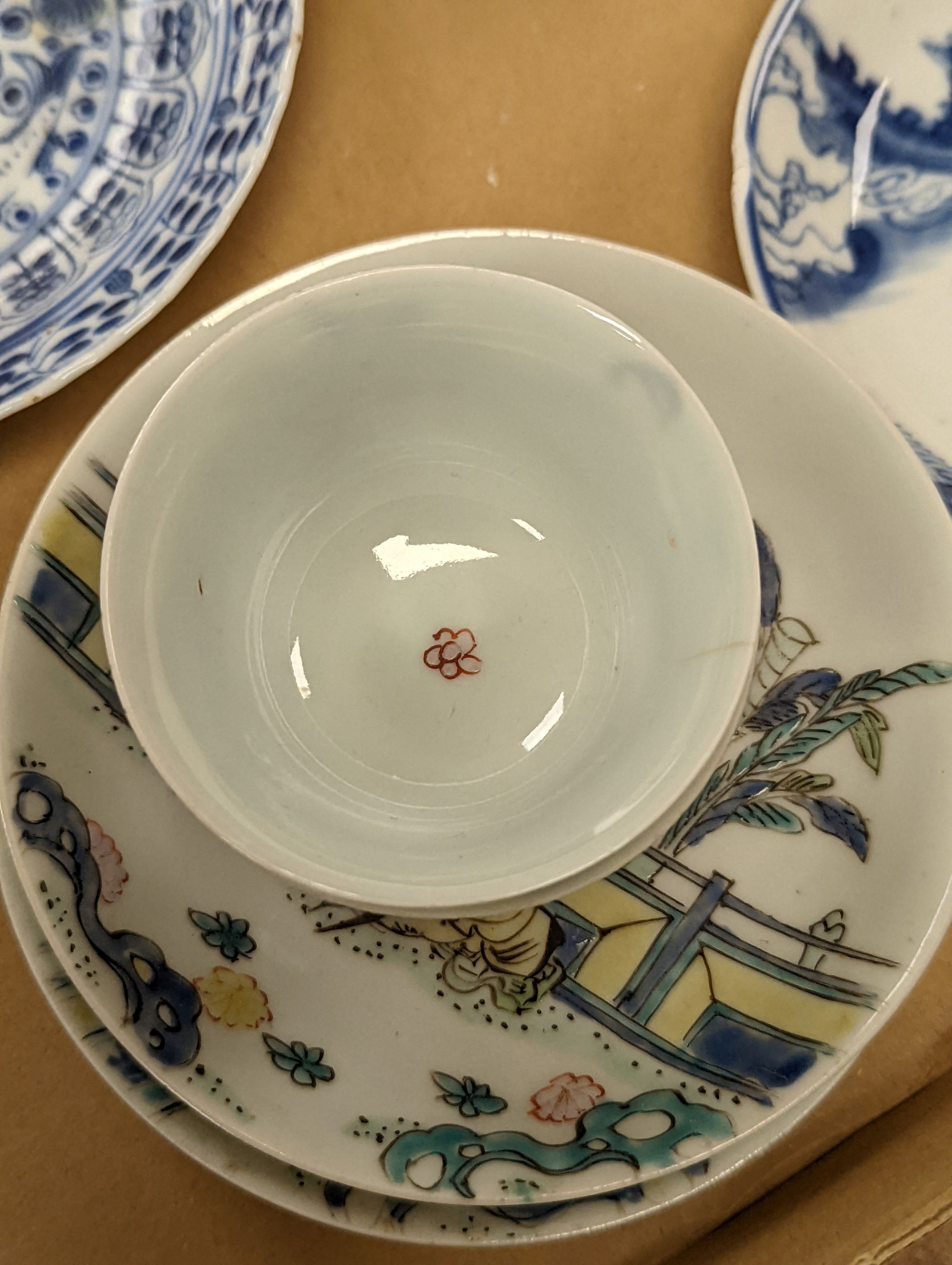 A group of Chinese porcelain teabowls and saucers, 18th-20th century